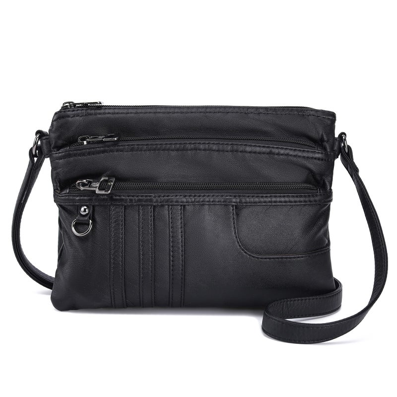 MINICAT Multiple Pockets Small Crossbody Purse Cell Phone Purse Shoulder Bags for Women Cross Body Bag for Woman(Black Small) - Image 1